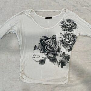 Relaxed Fit Black Rose Blouse